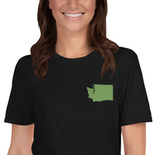 Load image into Gallery viewer, Washington Unisex T-Shirt - Green Embroidery