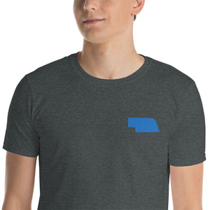 Nebraska Unisex T-Shirt - Blue Embroidery