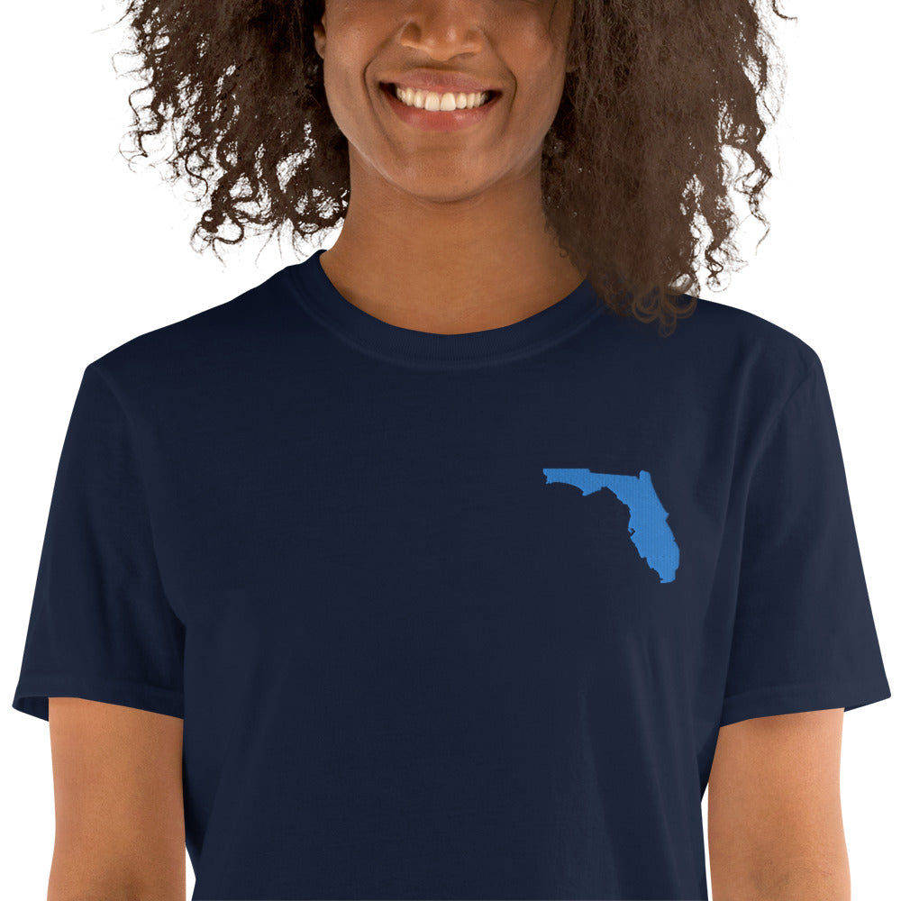 Florida Unisex T-Shirt - Blue Embroidery