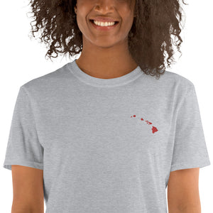 Hawaii Unisex T-Shirt - Red Embroidery