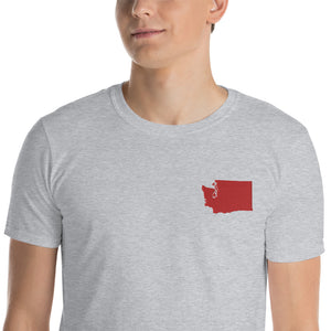 Washington Unisex T-Shirt - Red Embroidery