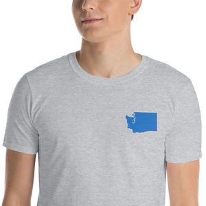 Washington Unisex T-Shirt - Blue Embroidery