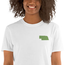 Load image into Gallery viewer, Nebraska Unisex T-Shirt - Green Embroidery